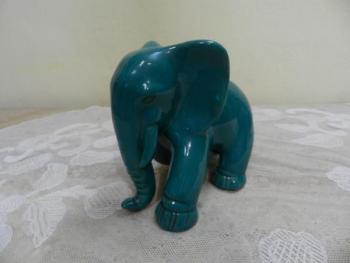 Keramický tyrkysový slon, soška - Znojmo
