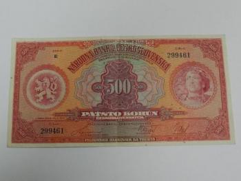Bankovka, 500 korun, 1929, specimen, série E