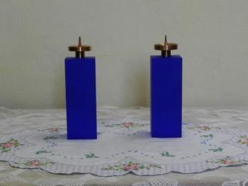 Modré párové svícny - František Vízner