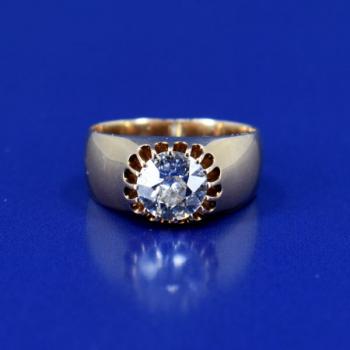Zlatý prsten s briliantem 1,70 ct