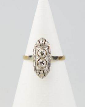 Zlatý art deco prsten s diamanty