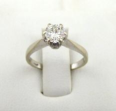 Zlat prsten se solitrnm diamantem - 0,50 ct