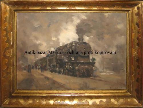 Kreibich Vilém: Na nádraží, dat. 1920 