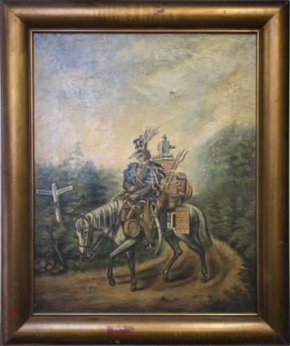 Hokyn na koni - obraz malovan olejem na pltn