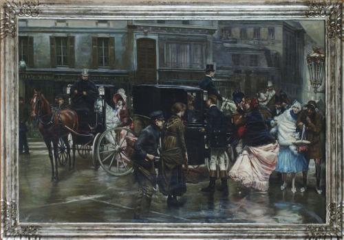Koèár u Paøížské opery, olej na plátnì, signováno, 1880