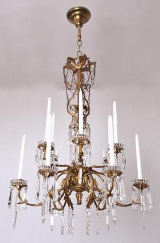 Starožitný lustr na svíčky z 19. století