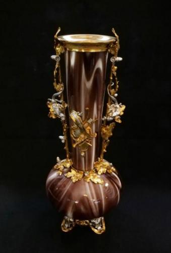 Váza v kovové montáži - Loetz /Réservé/