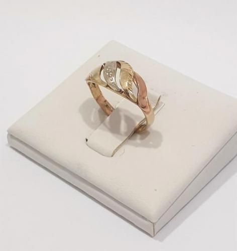 Zlatý prsten 14 karátù - žluté+bílé+rùžové zlato