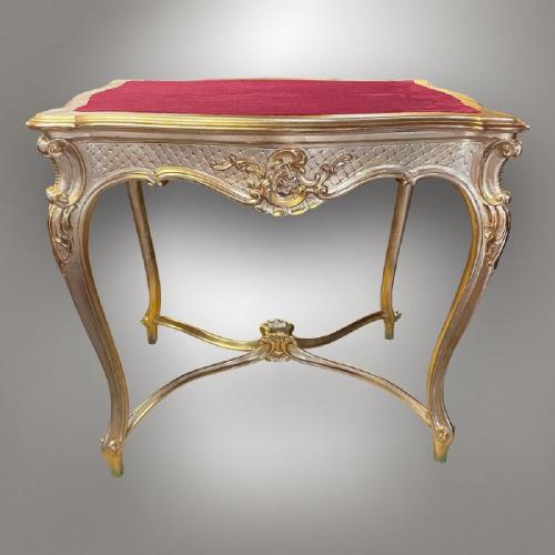 Rokokový stolek, zlacený masiv, 1870