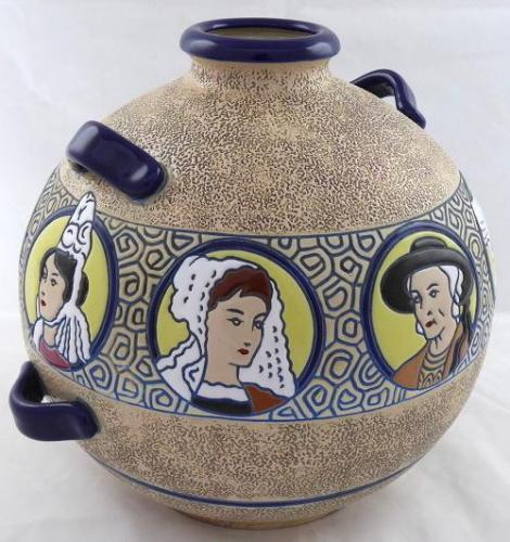 Velká secesní váza s portréty - Imperial Amphora, 