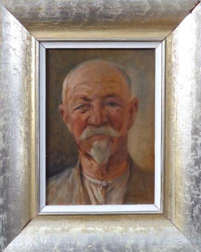 Otakar Sedloň- Portrét staršího muže s bradkou